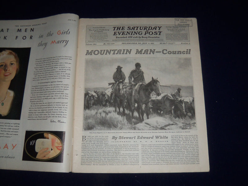 1931 JULY 11 THE SATURDAY EVENING POST MAGAZINE - ILLUSTRATED COVER -SP 1401