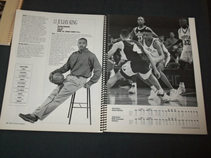 1994-2001 TEMPLE UNIVERSITY BASKETBALL MEDIA GUIDE - LOT OF 3 - O 3101