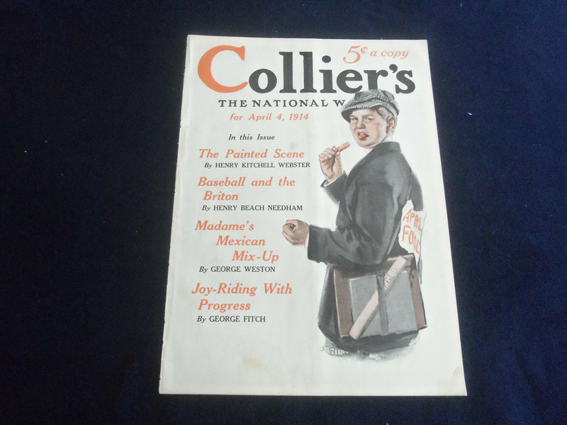 1914 APRIL 4 COLLIER'S MAGAZINE - THE PAINTED SCENE - APRIL FOOL - ST 7094