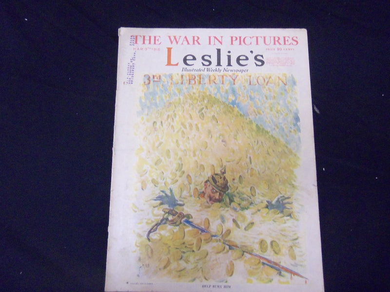 1918 MARCH 9 LESLIE'S WEEKLY MAGAZINE - HELP BURY HIM - ST 2189