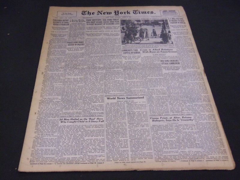 1950 APRIL 24 NEW YORK TIMES - POLICE BANK BOOKS SEIZED IN INQUIRY - NT 4746