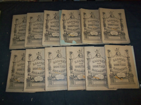 1886 HARPER'S MONTHLY MAGAZINE - LOT OF 12 - COMPLETE YEAR - WR 688A