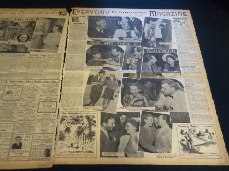 1941 AUGUST 16 CLEVELAND NEWS NEWSPAPER U. S. STANDS AGAINST NAZIS FANS- NT 7411