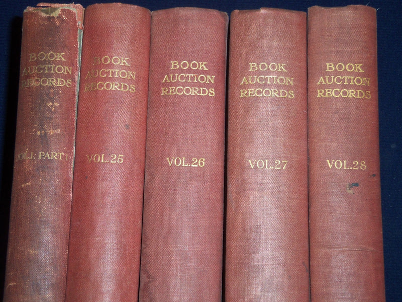 1902-1931 BOOK AUCTION RECORDS BOUND VOLUME LOT OF 5 - VOLUME 1 - KD 3136