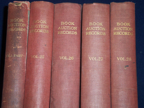 1902-1931 BOOK AUCTION RECORDS BOUND VOLUME LOT OF 5 - VOLUME 1 - KD 3136