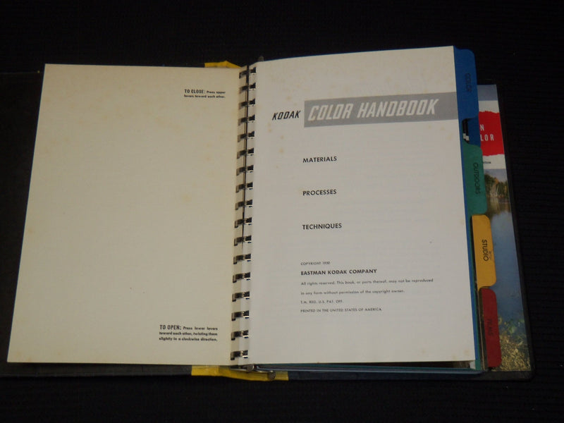 1950 KODAK COLOR HANDBOOK - MATERIALS - PROCESSES - TECHNIQUES - KD 9531
