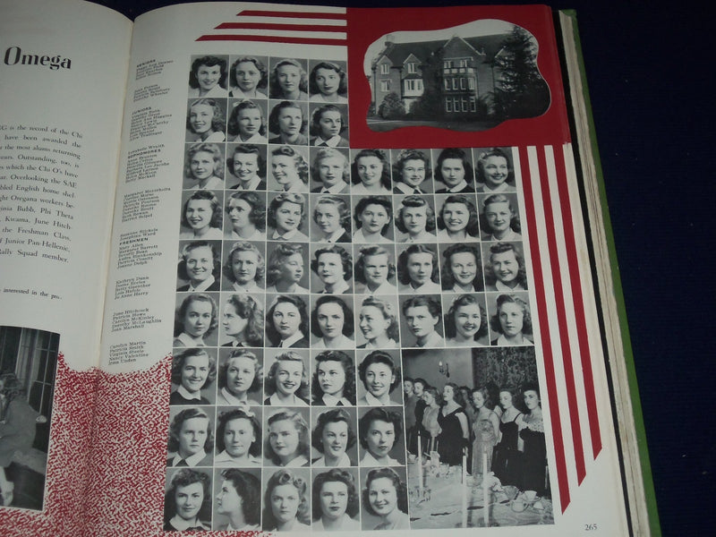 1942 OREGANA UNIVERSITY OF EUGENE OREGON YEARBOOK - GREAT PHOTOS - YB 877