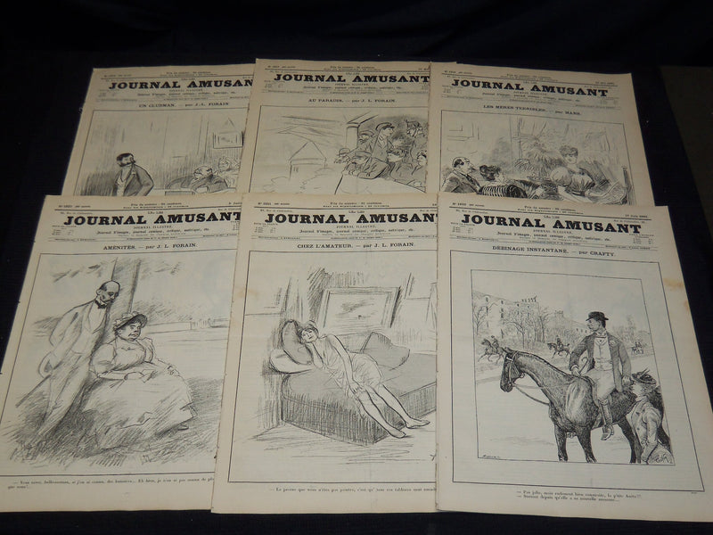1893 JOURNAL AMUSANT ILLUSTRE FRENCH MAGAZINE LOT OF 29 - FASHION ILLUS- O 3197G