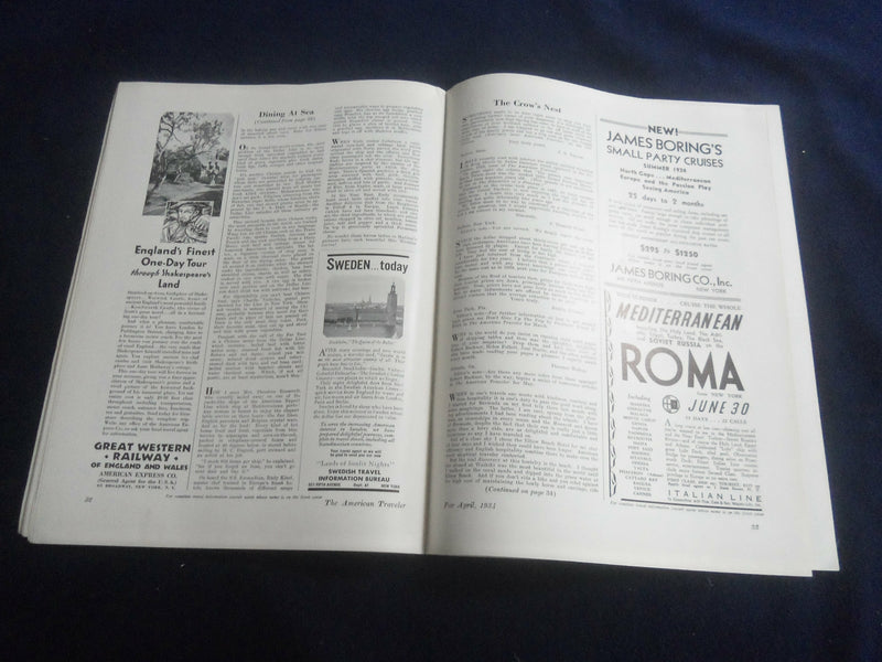 1934 APRIL THE AMERICAN TRAVELER MAGAZINE - VOLUME II, NO 4 - SP 4712K
