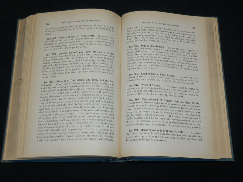 1939 THE CHARTER AND ORDINANCES OF BRIDGEPORT CONNECTICUT BOOK - KD 6031