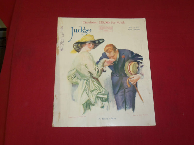 1919 MAY 10 JUDGE MAGAZINE - A HANDY MAN - ILLUSTRATIONS, STORIES & ADS - B 6081