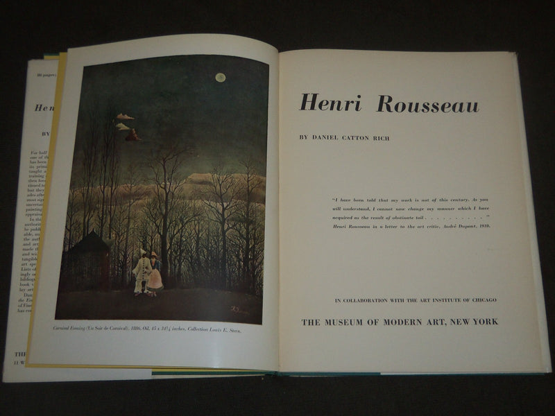 1942 HENRI ROUSSEAU BY DANIEL CATTON RICH HARDCOVER BOOK - KD 1350U