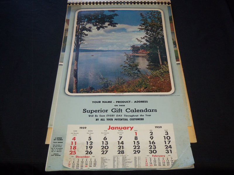 1959 SUPERIOR GIFT LINE HANGERS CALENDAR SALESMAN SAMPLE SHEETS BOOK - C 9