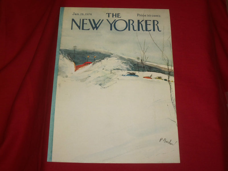 1974 JANUARY 28 NEW YORKER MAGAZINE FRONT COVER ONLY - GREAT ART FOR FRAMING