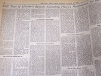 1928 AUGUST 12 NEW YORK TIMES - HOOVER FORMALLY NOTIFIED, VOICES ISSUES- NT 5087