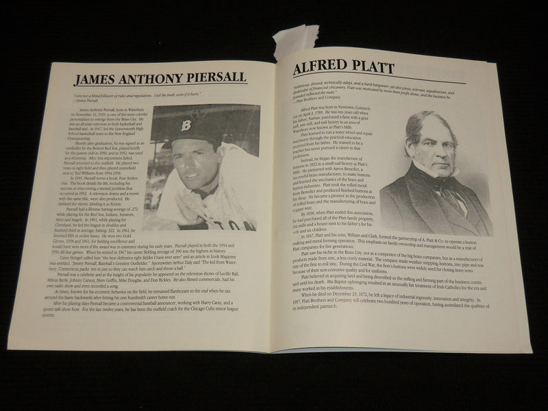 1997 SILAS BROWNSON'S WATERBURY HALL OF FAME SOFTCOVER BOOK - J 6995