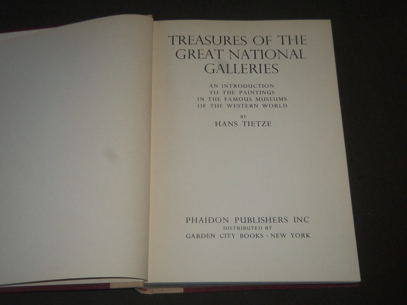 1954 TREASURES OF THE GREAT NATIONAL GALLERIES BOOK BY HANS TIETZE - KD 3937