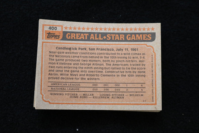 DAVE CONCEPCION ALL STAR 1983 TOPPS BASEBALL CARDS-#400- NM-MT -LOT OF 29 - #114