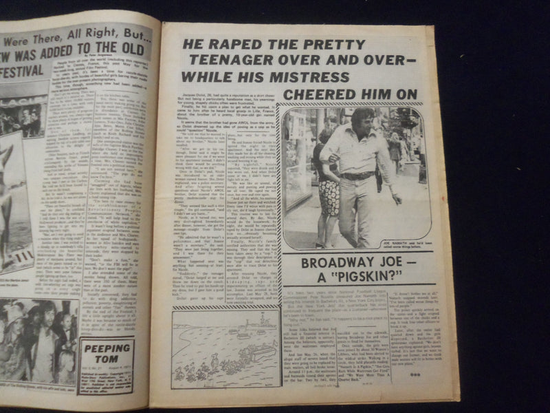1971 AUGUST 4 PEEPING TOM NEWSPAPER - PRETTY GAL IS RAPED OVER & OVER - NP 7293