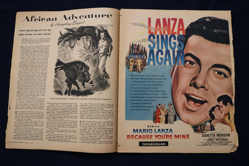 1952 AUG 31 AMERICAN WEEKLY MAGAZINE - BETTY GRABLE ARTICLE AND PHOTO - E 23233