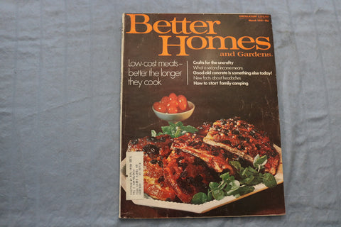1970 MARCH BETTER HOMES AND GARDENS MAGAZINE - LOW-COST MEATS COVER - E 9701