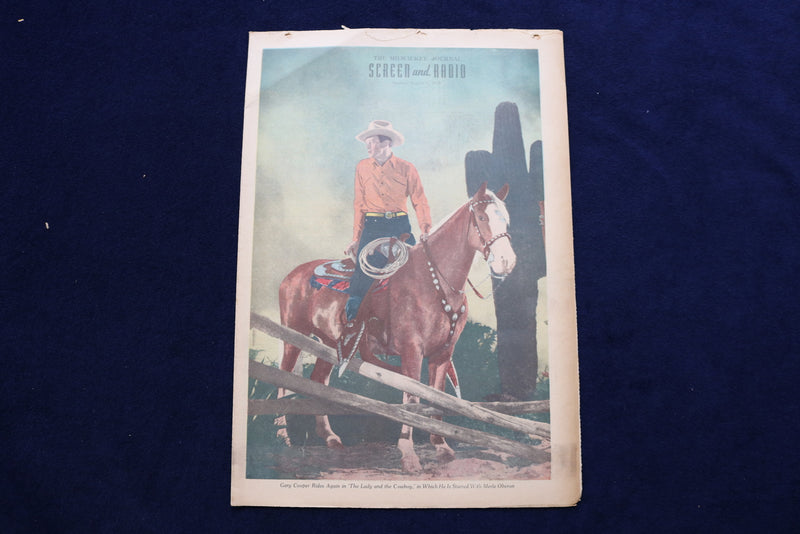 1938 AUGUST 7 SCREEN AND RADIO MAGAZINE - GARY COOPER COVER - E 23081