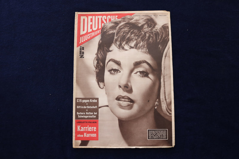 1956 AUG 4 DEUTSCHE ILLUSTRIERTE MAGAZINE - ELIZABETH TAYLOR COVER - E 23825