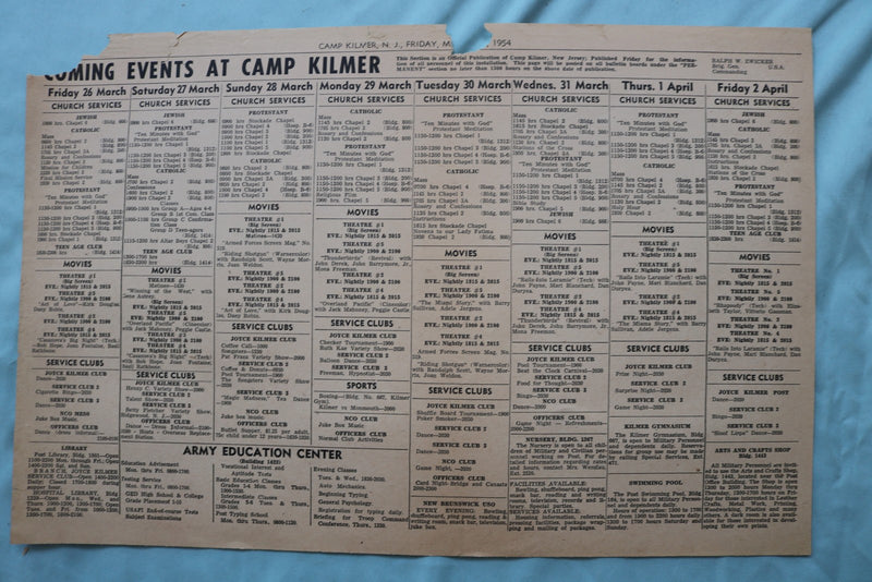 1953-1954 THE KILMER EAGLE NEWSPAPER - CAMP KILMER, NJ - LOT OF 16 - NP 9059
