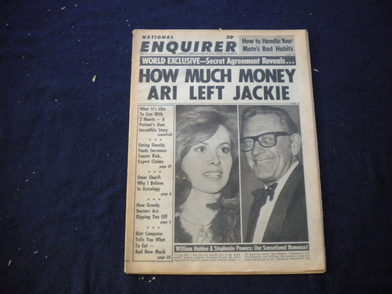 1975 APRIL 29 NATIONAL ENQUIRER NEWSPAPER - MONEY ARI LEFT JACKIE - NP 6022