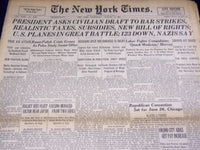 1944 JANUARY 12 NEW YORK TIMES - ROOSEVELT STATE OF THE UNION ADDRESS - NT 2592