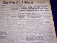1939 JAN 4 NEW YORK TIMES WPA FUNDS WERE USED FOR POLITICS IN 3 STATES- NT 1344
