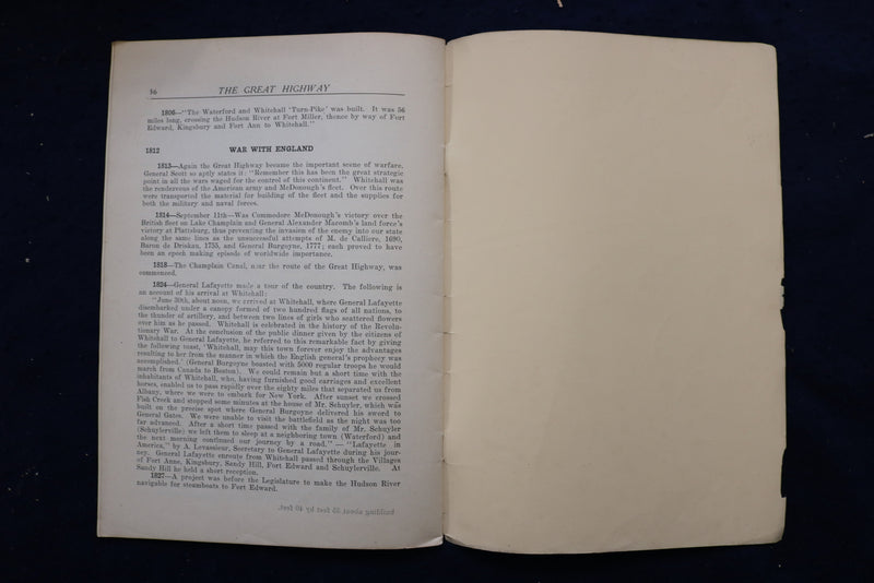 1927 THE GREAT HIGHWAY - A WORLD'S WAR PATH SOFTCOVER BOOK - K 997