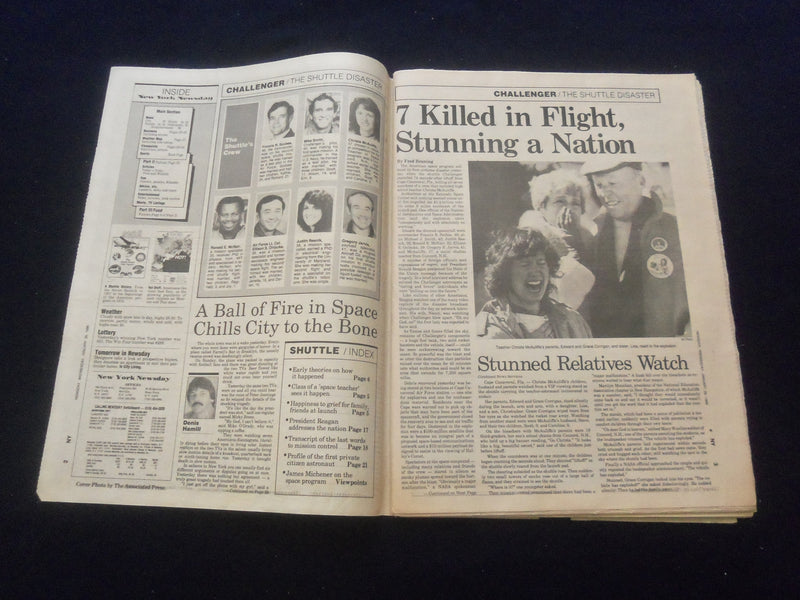 1986 JAN 29 NEW YORK NEWSDAY NEWSPAPER - SHUTTLE CHALLENGER DISASTER - NP 6086