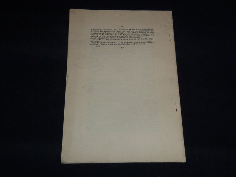 1905 HON. JOSEPH FORAKER RAILWAY RATE REGULATION SPEECH - J 8946