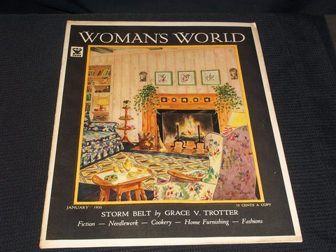 1935 JANUARY WOMAN'S WORLD MAGAZINE - NICE ILLUSTRATED FRONT COVER - E 5737