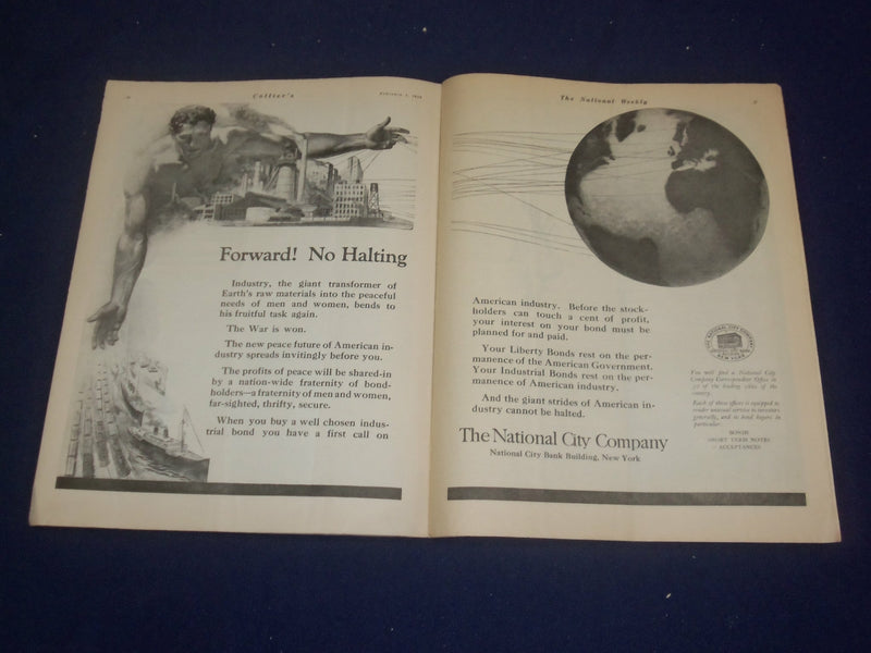 1919 FEBRUARY 1 COLLIER'S MAGAZINE -CRYSTALLIZING THE LEAGUE OF NATIONS- ST 6751