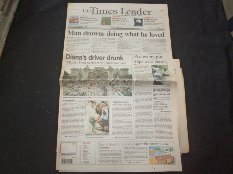 1997 SEP 2 WILKES-BARRE TIMES LEADER - PRINCESS DIANA'S DRIVER DRUNK - NP 7761