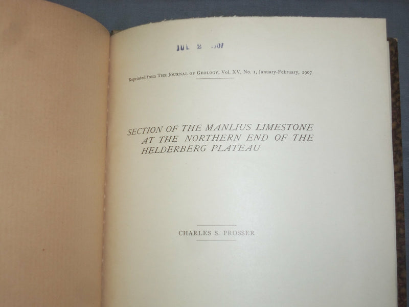 1907 SECTION OF THE MANLIUS LIMESTONE AT NORTHERN END HELDERBERG PLATEAU- J 4852