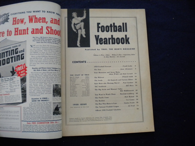 1950 FOOTBALL YEARBOOK MAGAZINE - FRANK LEAHY'S 1950 FOOTBALL FORECAST - B 439N