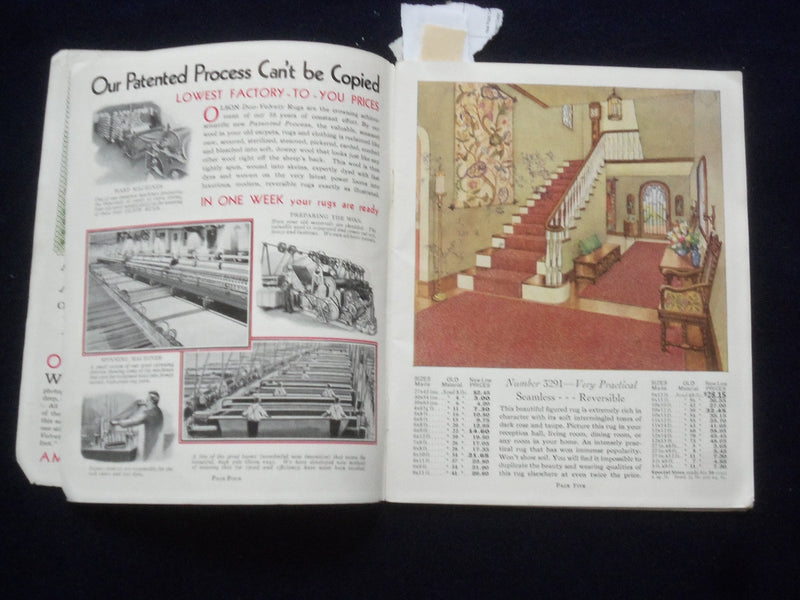 1930 OLSON DUO-VELVETY RUGS CATALOG - SOFTCOVER - J 9643