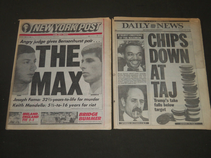 1990 JUNE 12 NY POST & DAILY NEWS NEWSPAPER LOT OF 2 - NOLAN RYAN - NP 2533