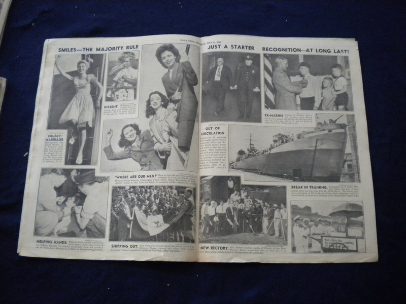 1947 JULY 24 NEW YORK DAILY NEWS NEWSPAPER -MARTIN CLEARED BY WALLANDER- NP 5985