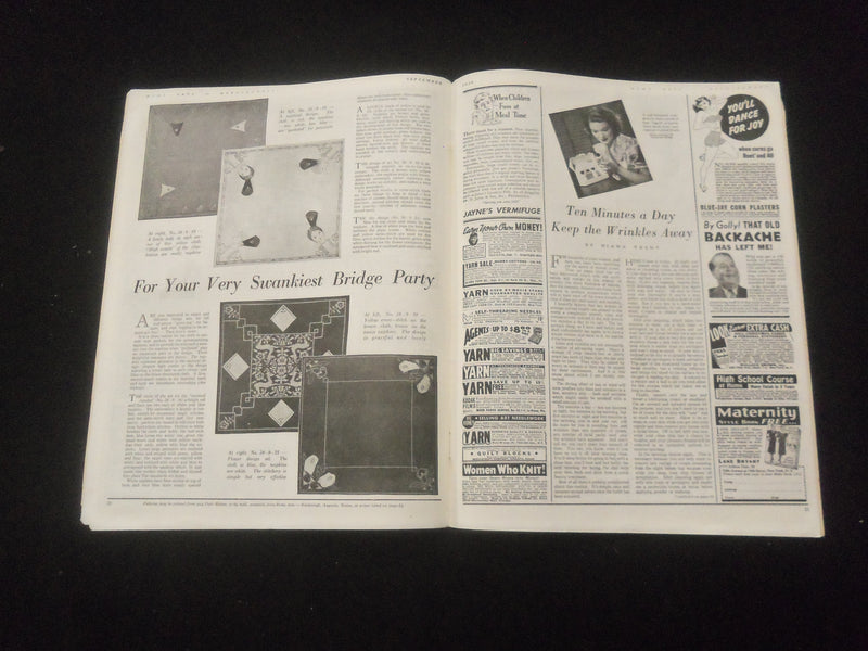 1938 SEPTEMBER HOME ARTS NEEDLECRAFT MAGAZINE-BEAUTY AIDES TO HOME MAKER-SP 886I
