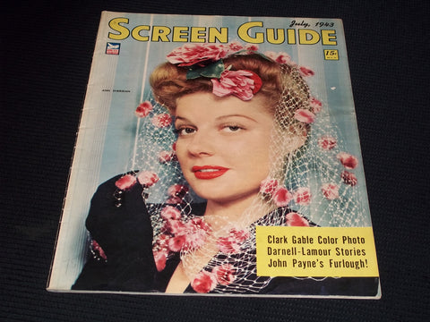 1943 JULY SCREEN GUIDE MAGAZINE - ANN SHERIDAN FRONT COVER - E 20094