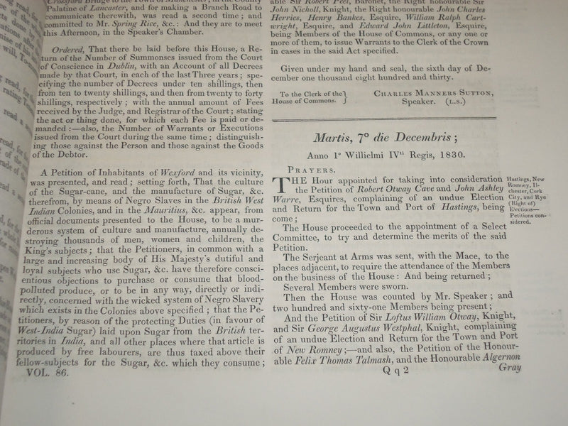1830-1831 JOURNALS OF HOUSE OF COMMONS - KING GEORGE IV 1ST & 2ND YEAR - KD 4C