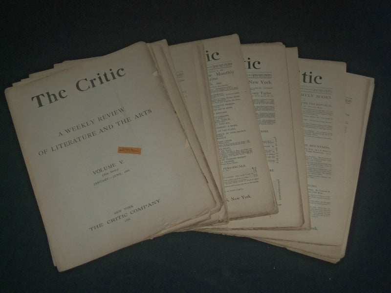 1886 THE CRITIC MAGAZINE LOT OF 25 PLUS INDEX -GREAT REVIEWS & ARTICLES- WR 559R