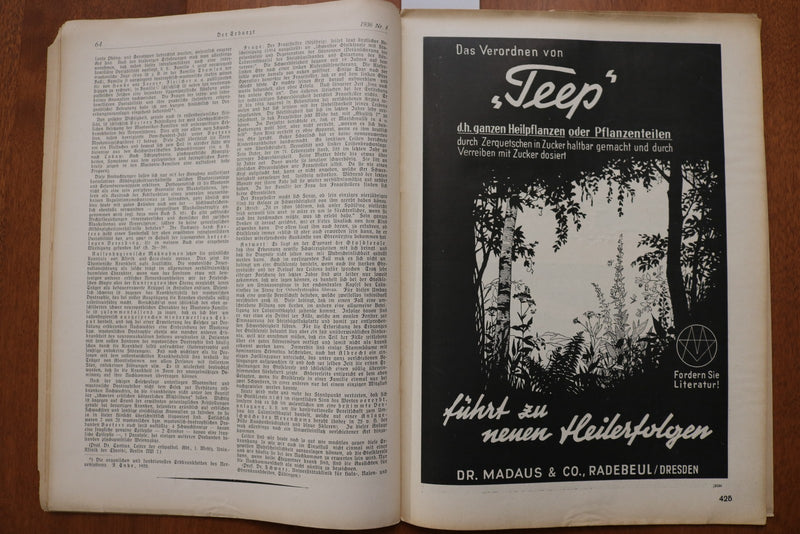 1936 APRIL 18 DEUTSCHES ARZTEBLATT SOFTCOVER BOOK - GERMAN TEXT - K 3162