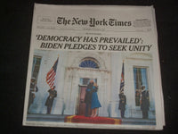 2021 JANUARY 21 NEW YORK TIMES - JOE BIDEN AND KAMALA HARRIS INAUGURATION DAY