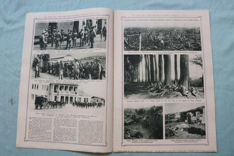 1915 JULY 8 NEW YORK TIMES MID-WEEK PICTORIAL - KAISER WITH HIS AIDE - NP 9144