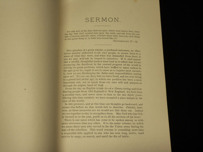 1891 GEO. B. MCCLELLAN POST SERMON BOOK - JAFFREY NEW HAMPSHIRE - J 6237